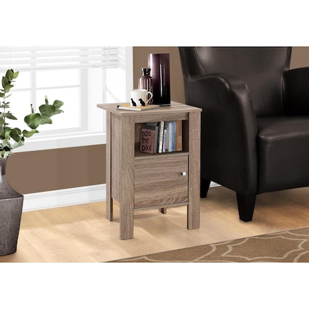 Gfancy Fixtures Dark Taupe Night Stand Accent Table with Storage GF3703436
